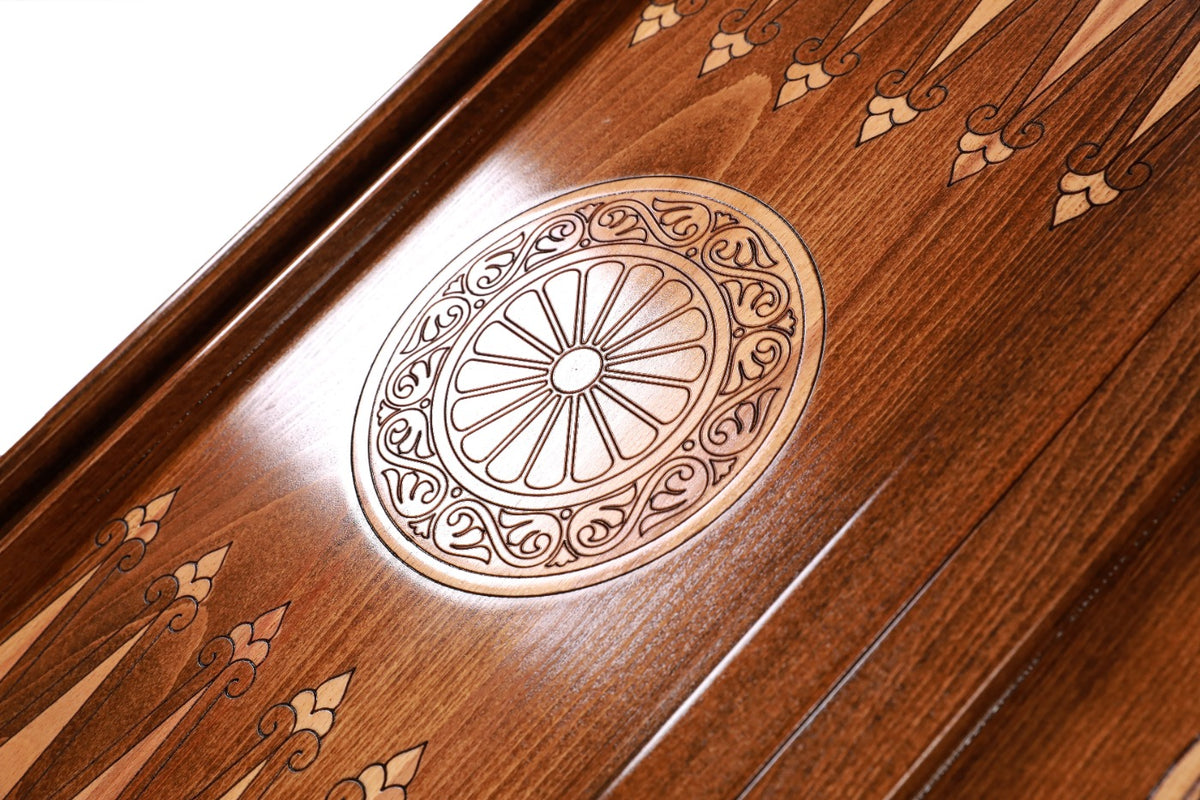 Handmade Wooden Backgammon Set with Argentine Coat of Arms, 60 cm - photo 11