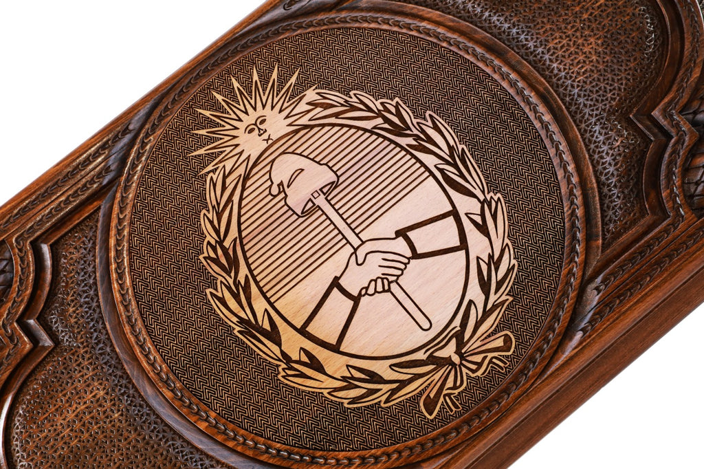Handmade Wooden Backgammon Set with Argentine Coat of Arms, 60 cm - photo 2
