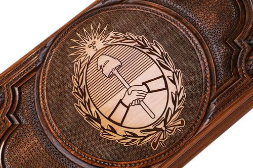 Handmade Wooden Backgammon Set with Argentine Coat of Arms, 60 cm - photo 2