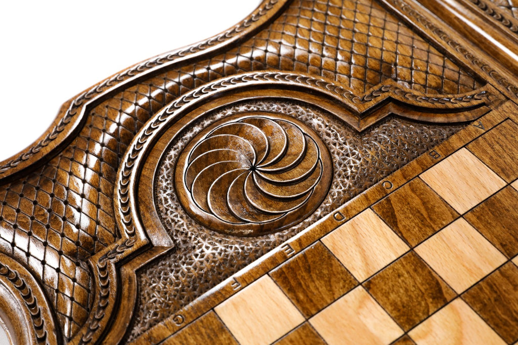 Handmade Wooden Backgammon Set with Eagle, 60 cm - photo 9