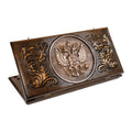 Handmade Wooden Backgammon Set with Russian Coat of Arms, 60 cm (Model 11936)