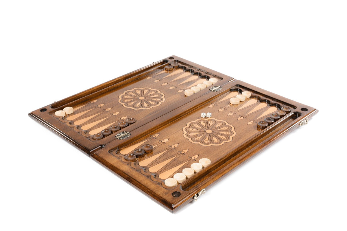 Handmade Wooden Backgammon Set with Russian Coat of Arms, 60 cm - photo 3