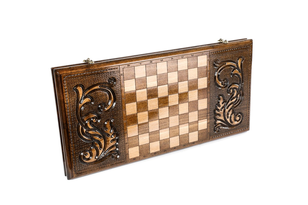 Handmade Wooden Backgammon Set with Russian Coat of Arms, 60 cm - photo 4