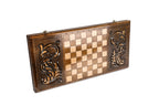 Handmade Wooden Backgammon Set with Russian Coat of Arms, 60 cm - photo 4