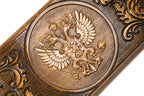 Handmade Wooden Backgammon Set with Russian Coat of Arms, 60 cm - photo 2