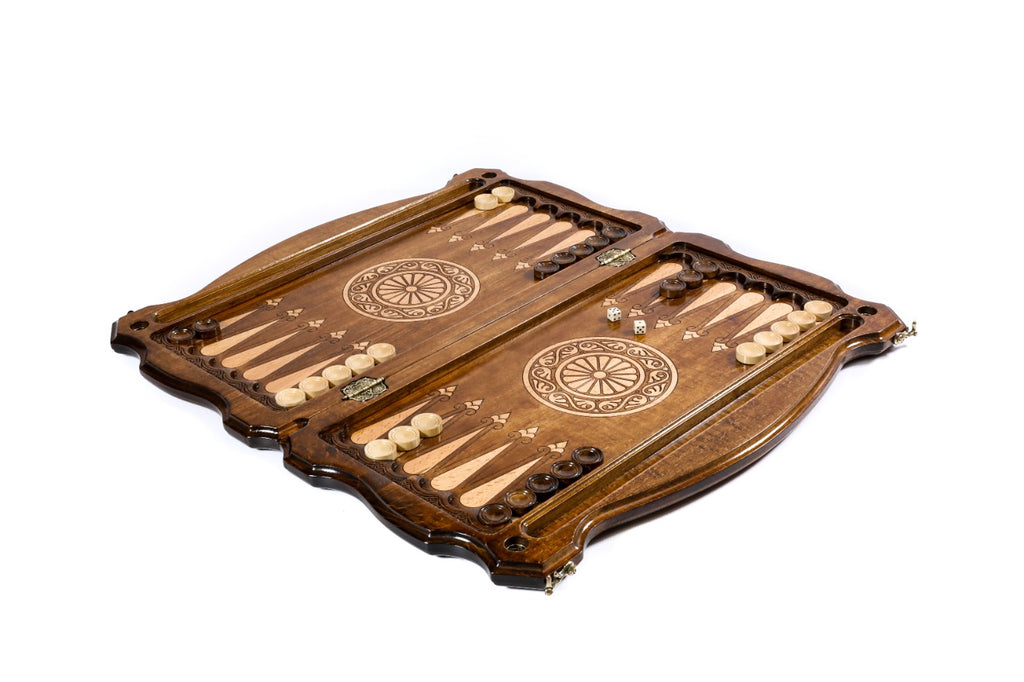 Handmade Wooden Backgammon Set with Lion, 60 cm - photo 3