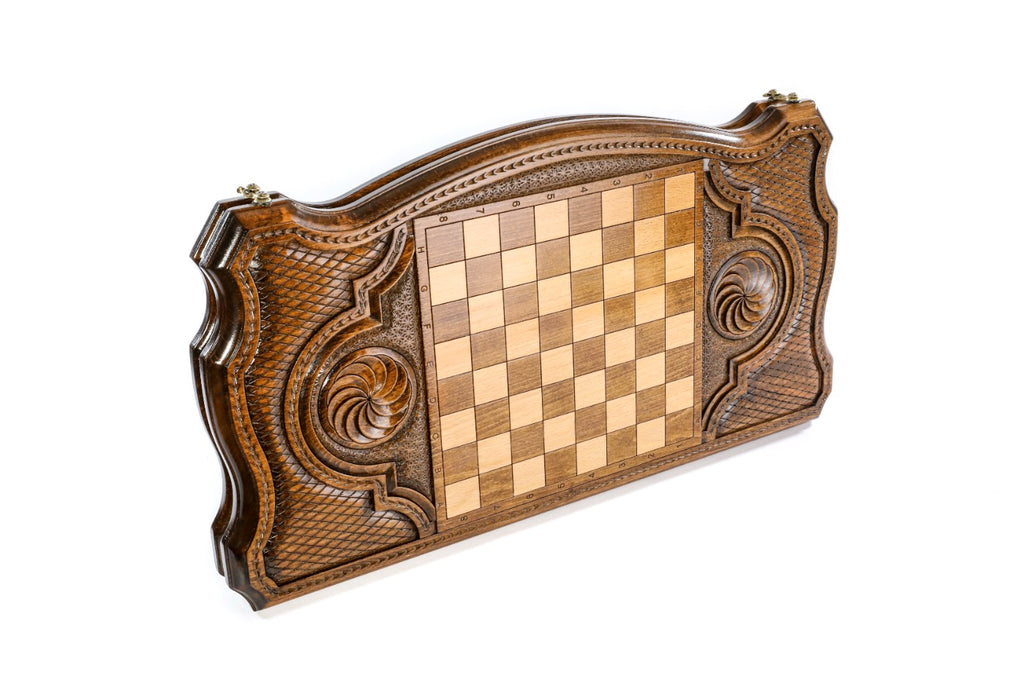 Handmade Wooden Backgammon Set with Lion, 60 cm - photo 4