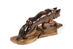 Hand-Carved Wooden Wolf Sculpture - photo 5