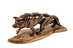 Hand-Carved Wooden Wolf Sculpture - photo 3