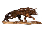 Hand-Carved Wooden Wolf Sculpture - photo 7