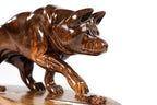 Hand-Carved Wooden Wolf Sculpture - photo 4