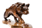 Hand-Carved Wooden Wolf Sculpture - photo 11