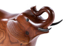 Hand-Carved Wooden Elephant Sculpture - photo 3