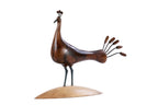 Hand-Carved Wooden Peacock Sculpture - photo 4