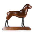 Hand-Carved Wooden Dog Sculpture
