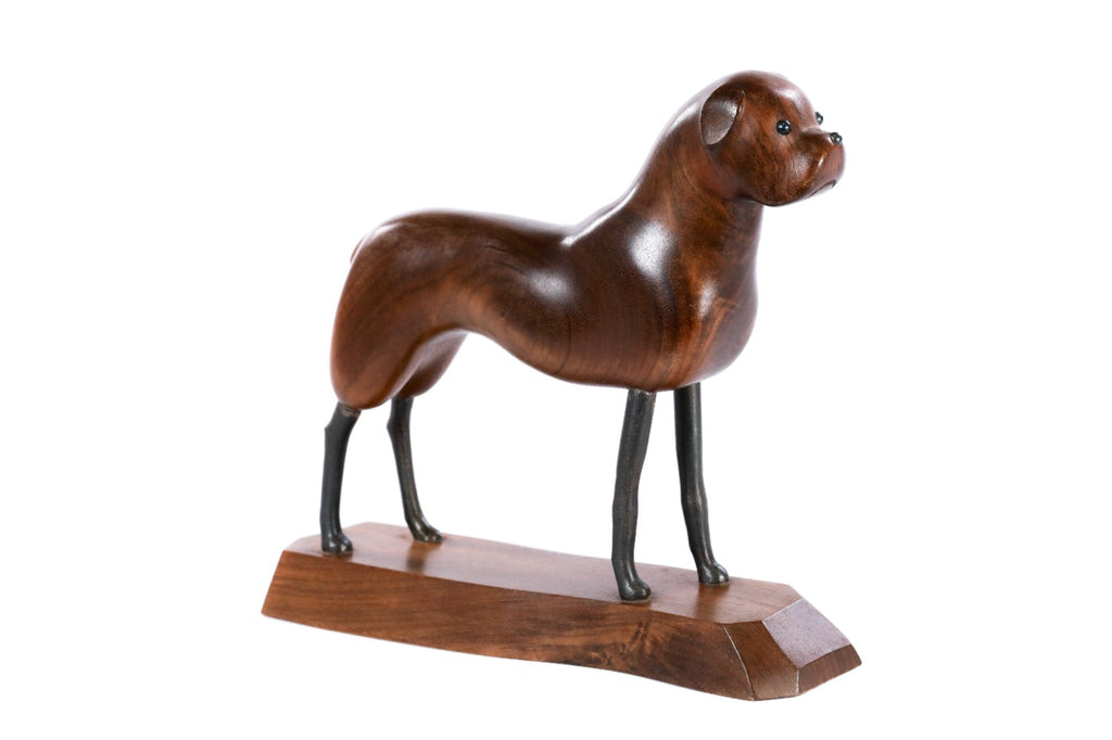 Hand-Carved Wooden Dog Sculpture - photo 2