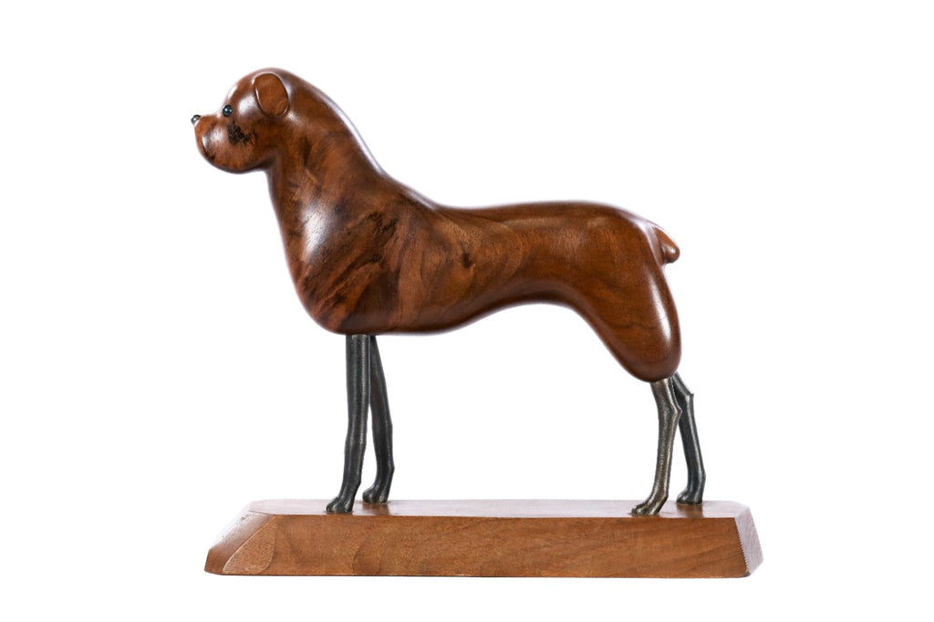 Hand-Carved Wooden Dog Sculpture - photo 4