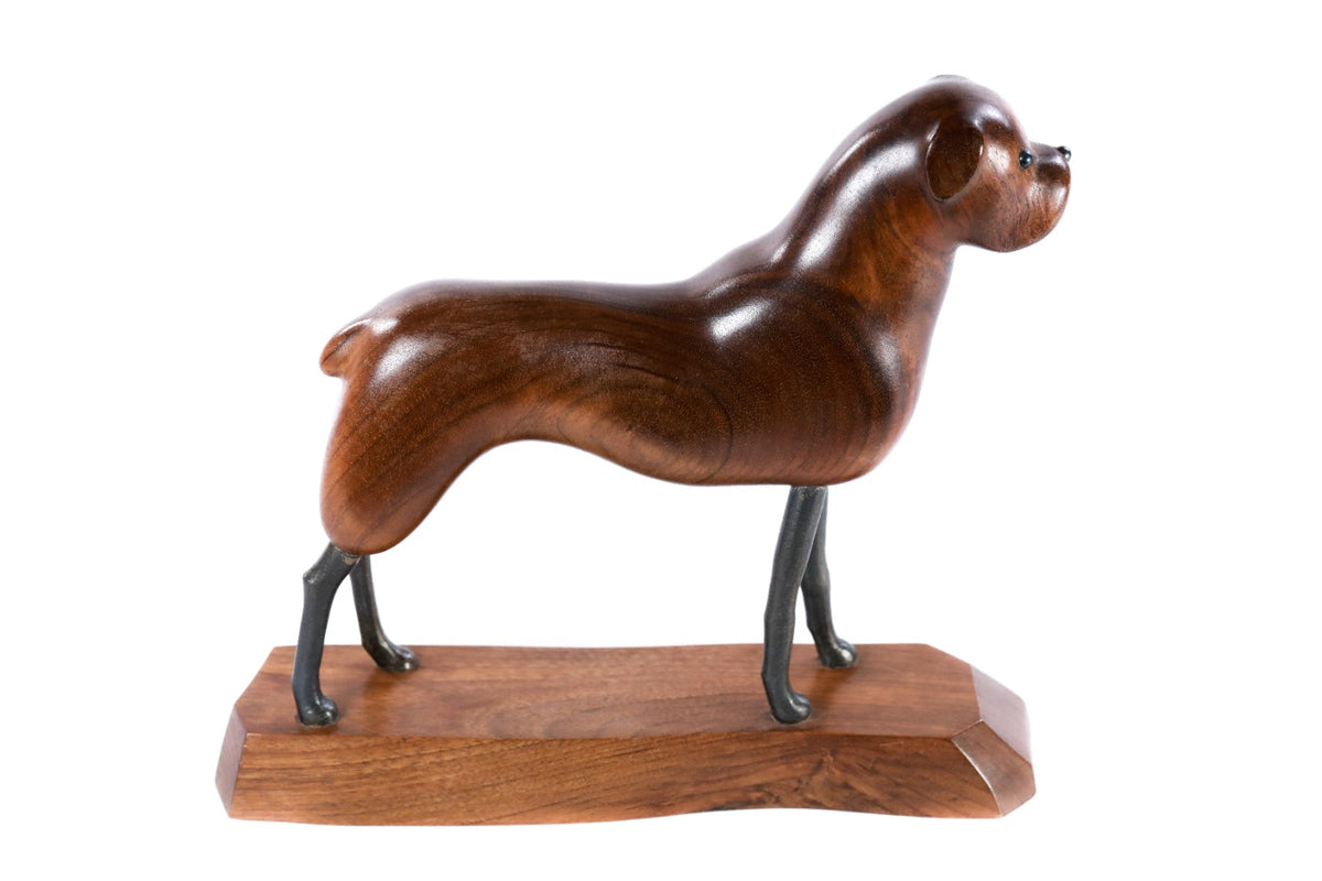 Hand-Carved Wooden Dog Sculpture - photo 7
