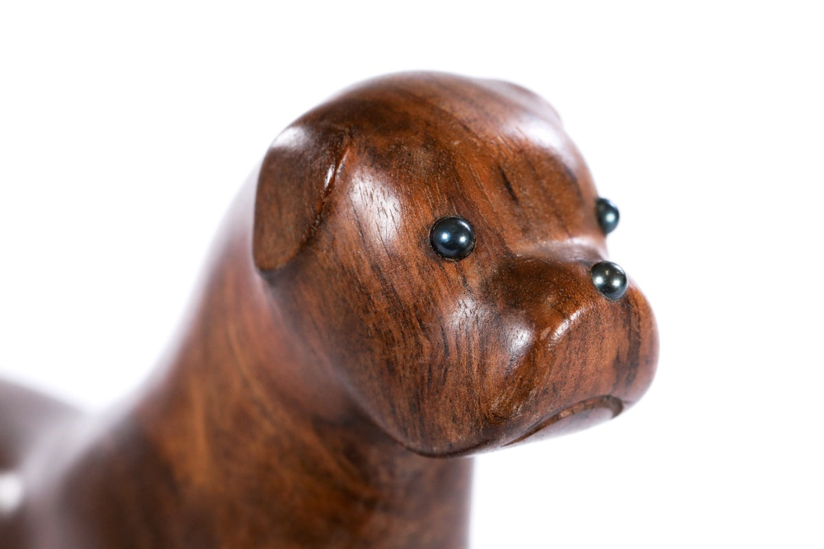 Hand-Carved Wooden Dog Sculpture - photo 3