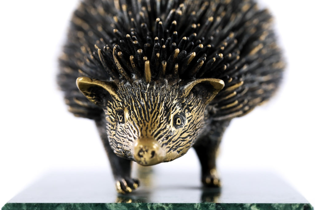 Handmade Bronze and Marble Hedgehog Sculpture - photo 7