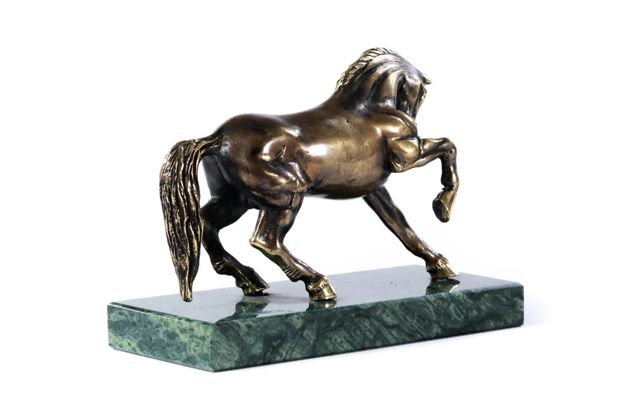 Handmade Bronze and Marble Horse Sculpture - photo 7