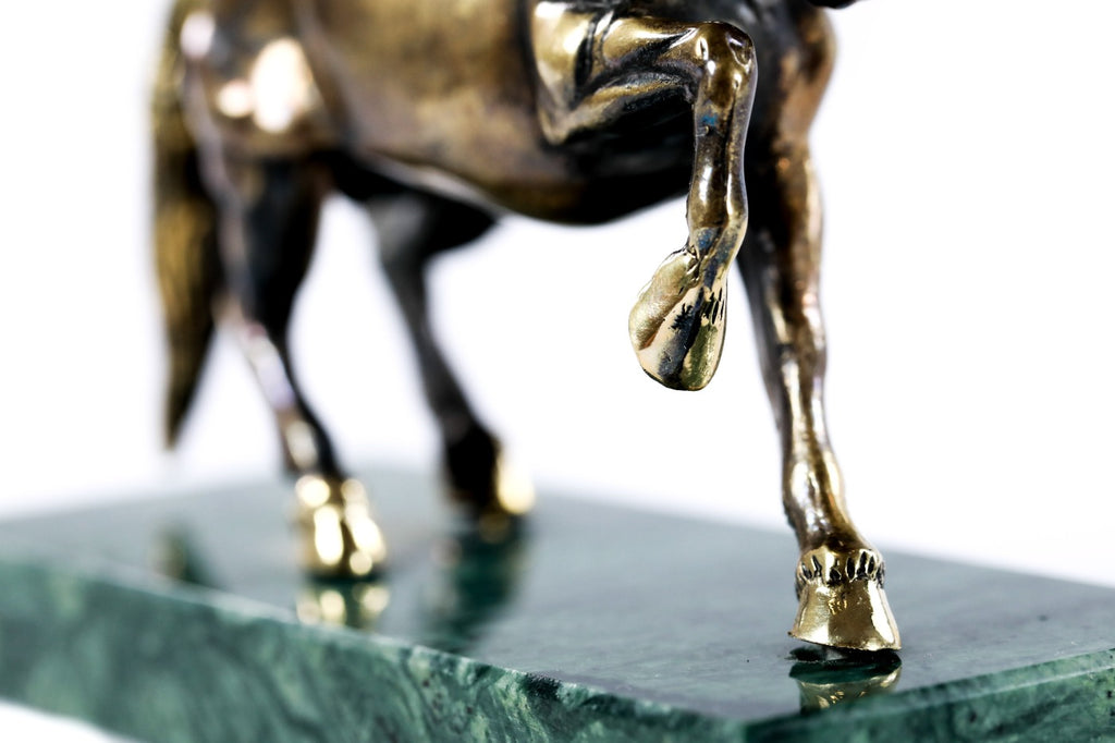 Handmade Bronze and Marble Horse Sculpture - photo 8