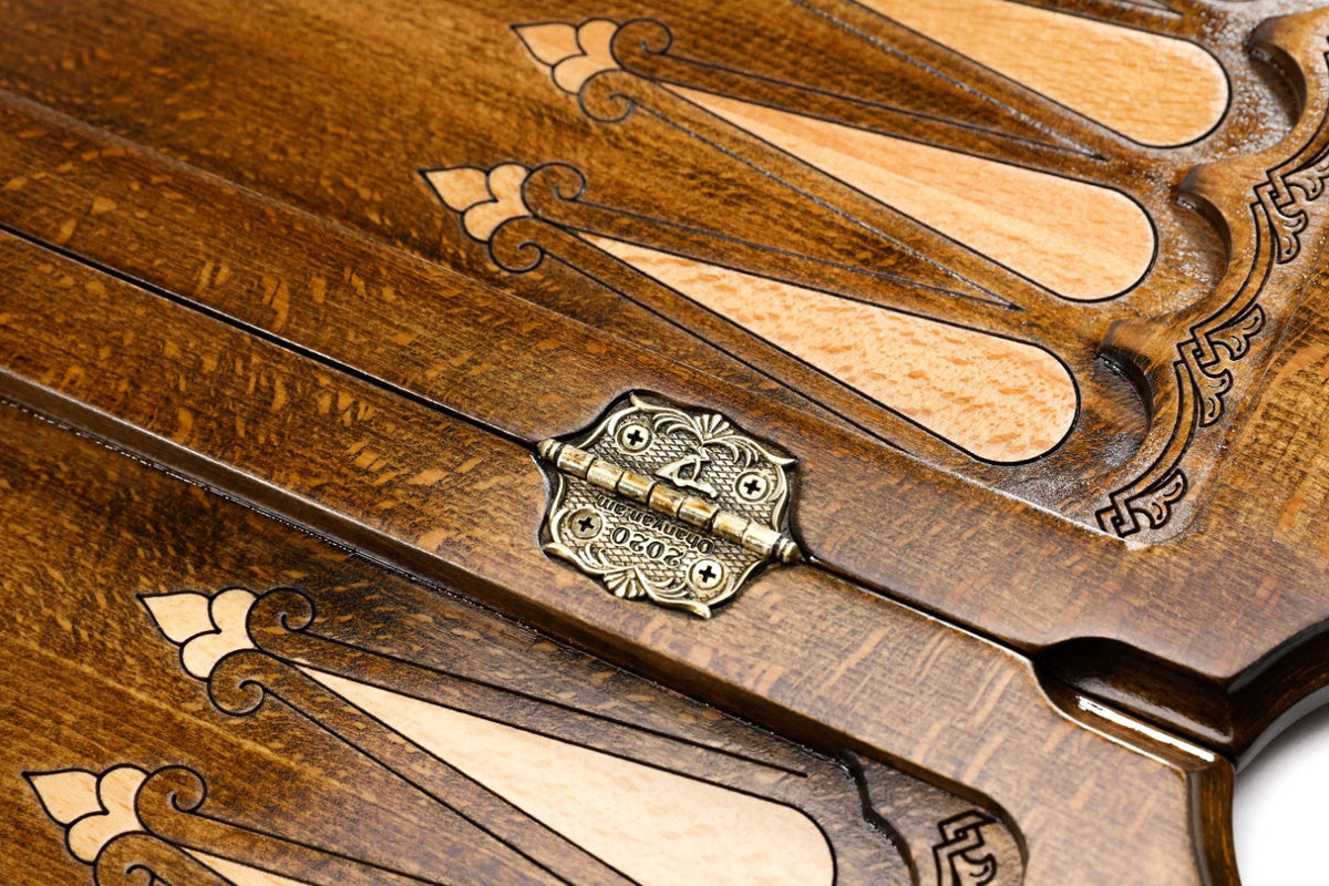 Handmade Wooden Backgammon Set with Kazakhstan Coat of Arms, 60 cm - photo 9