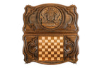 Handmade Wooden Backgammon Set with Kazakhstan Coat of Arms, 60 cm - photo 11