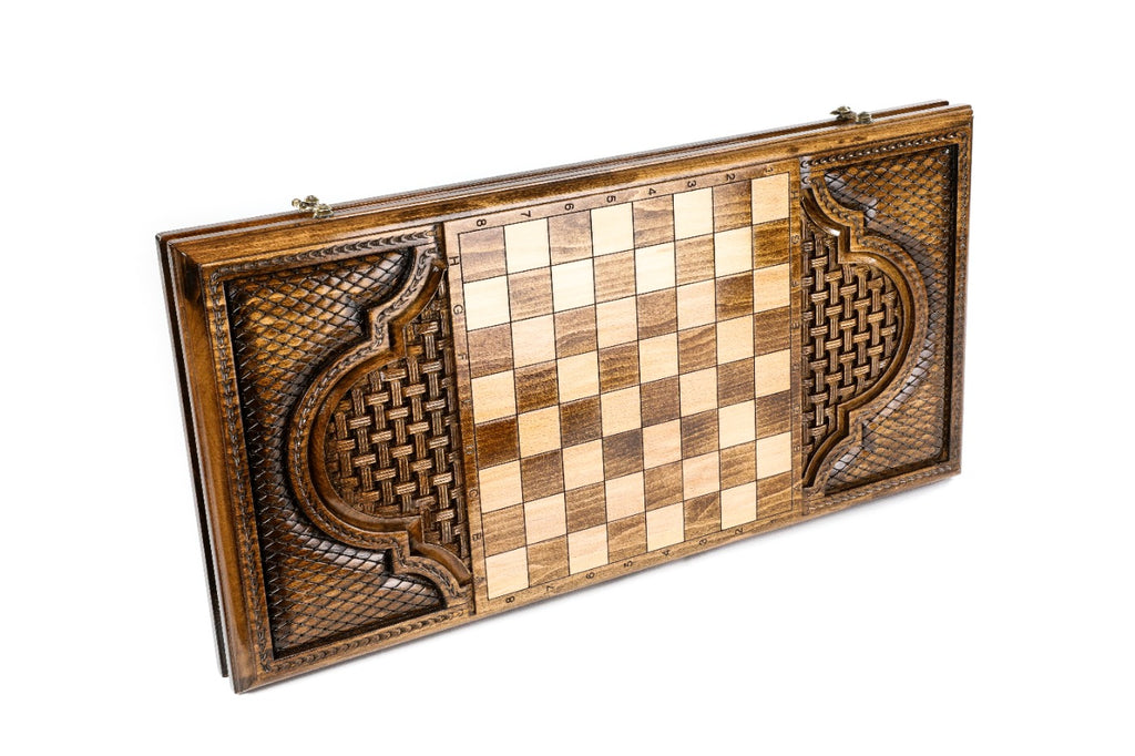 Handmade Wooden Backgammon Set with Scorpio Zodiac Sign, 60 cm - photo 4