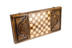 Handmade Wooden Backgammon Set with Scorpio Zodiac Sign, 60 cm - photo 4