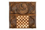 Handmade Wooden Backgammon Set with Scorpio Zodiac Sign, 60 cm - photo 11