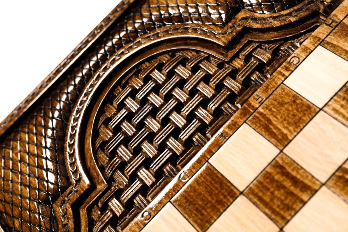 Handmade Wooden Backgammon Set with Scorpio Zodiac Sign, 60 cm - photo 10