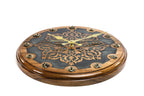 Handmade Walnut Wall Clock with Uzbek Ornament and Armenian Ornament, 30 cm - photo 2