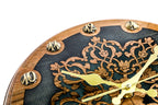 Handmade Walnut Wall Clock with Uzbek Ornament and Armenian Ornament, 30 cm - photo 7