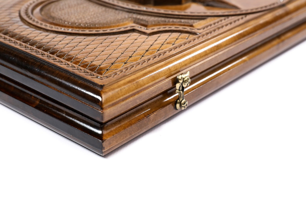 Handmade Wooden Two-Sided Backgammon Set with Garni Temple and Geghard Monastery, 60 cm - photo 9