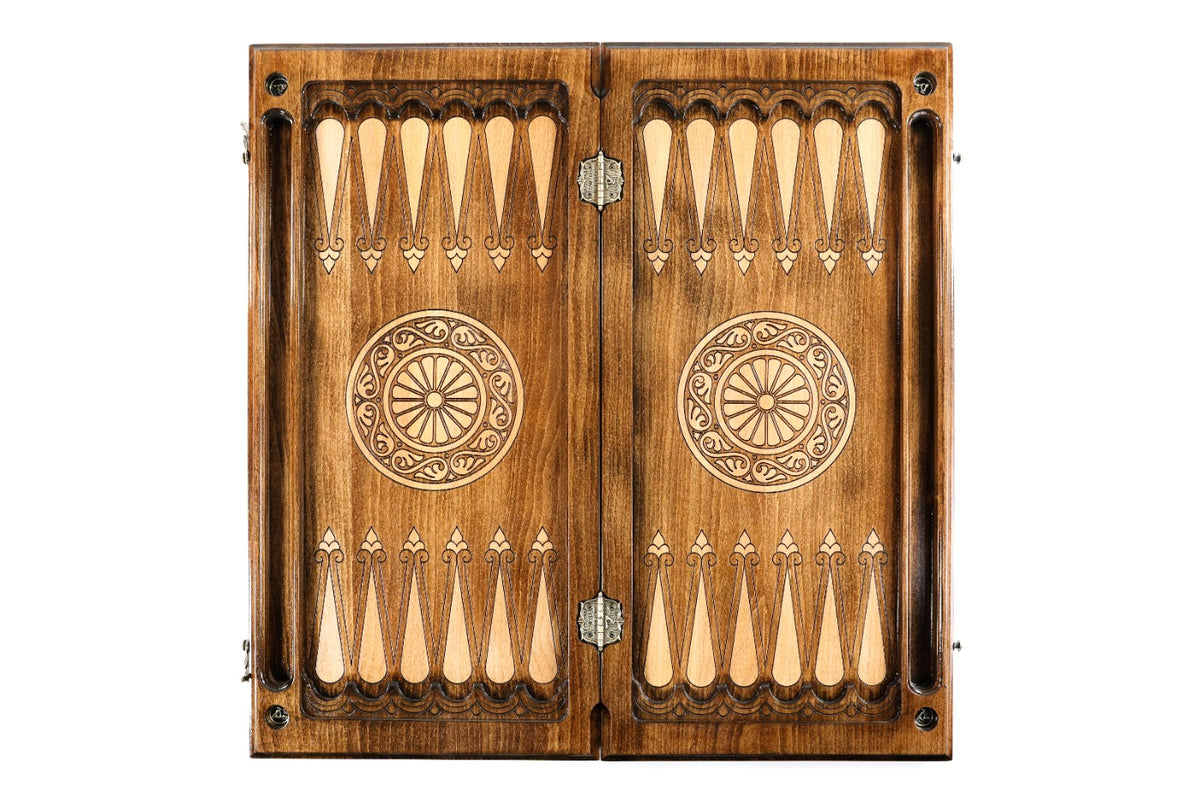 Handmade Wooden Two-Sided Backgammon Set with Garni Temple and Geghard Monastery, 60 cm - photo 12