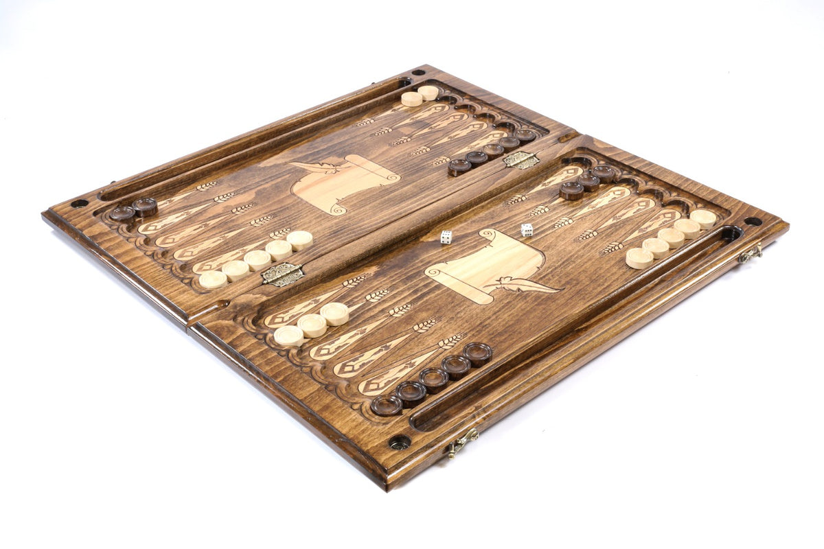 Handmade Wooden Backgammon Set with Armenian Alphabet, 60 cm - photo 3
