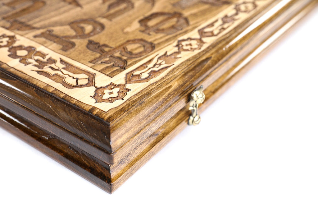Handmade Wooden Backgammon Set with Armenian Alphabet, 60 cm - photo 8