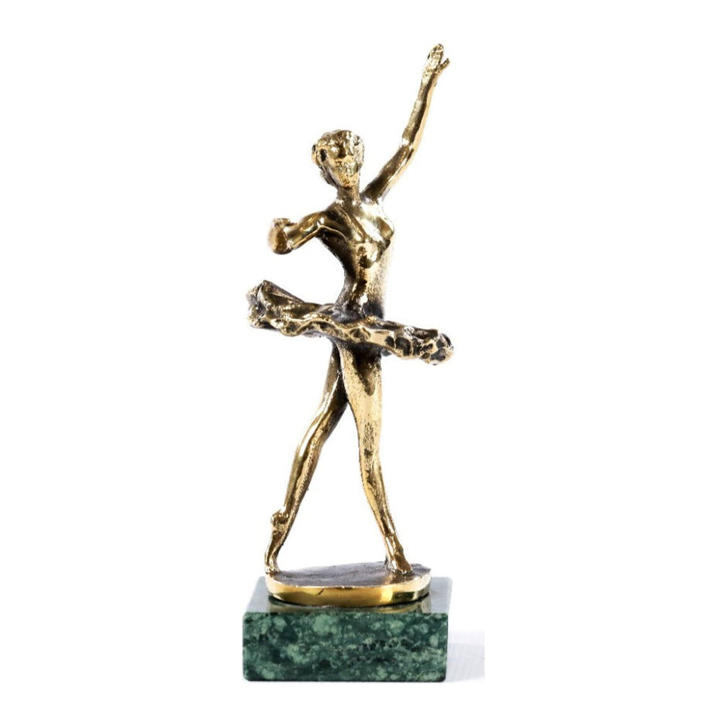 Handmade Bronze and Marble Ballerina Sculpture