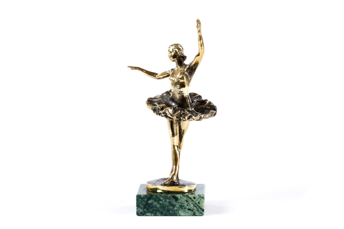 Handmade Bronze and Marble Ballerina Sculpture - photo 3