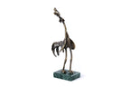 Handmade Bronze and Marble Cock Sculpture - photo 2