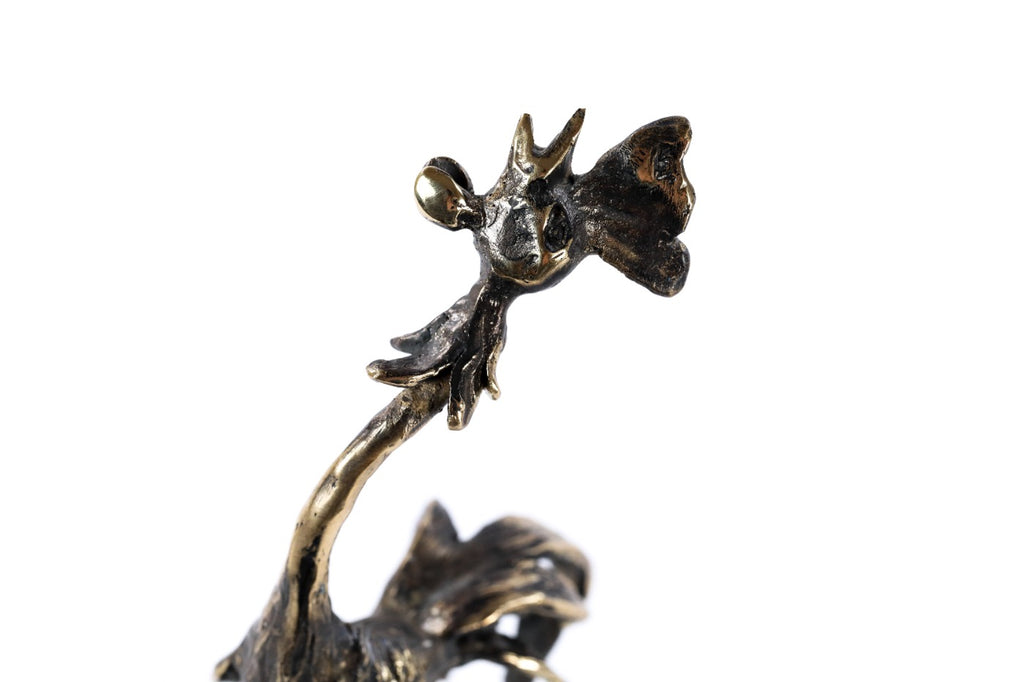 Handmade Bronze and Marble Cock Sculpture - photo 3