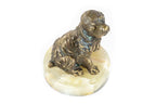 Handmade Bronze and Marble Puppy Spaniel Sculpture - photo 5