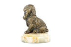 Handmade Bronze and Marble Puppy Spaniel Sculpture - photo 8