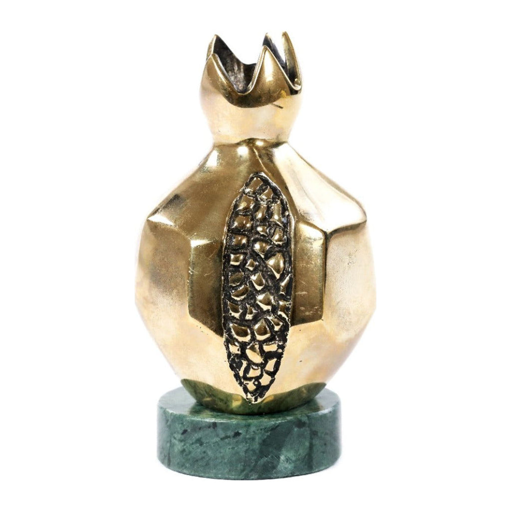 Handmade Bronze and Marble Pomegranate Sculpture (Model 10443shiny)