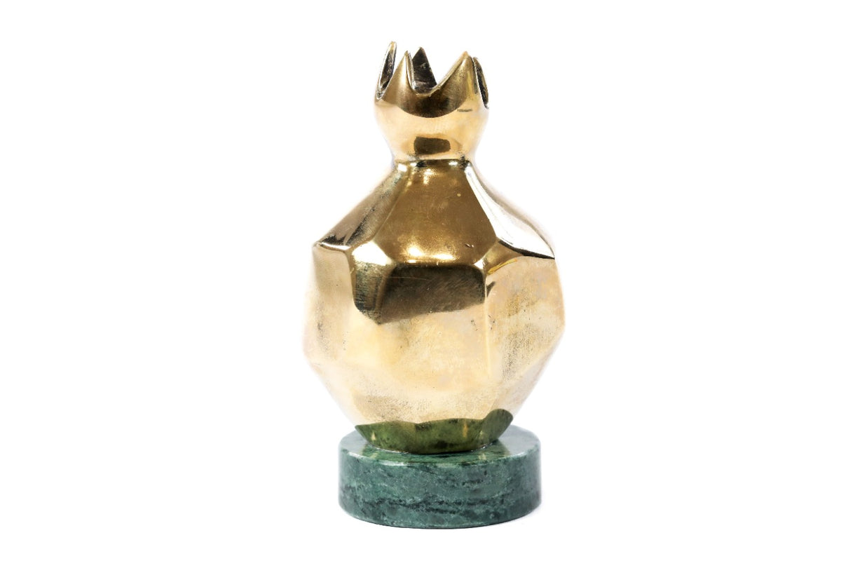 Handmade Bronze and Marble Pomegranate Sculpture - photo 4