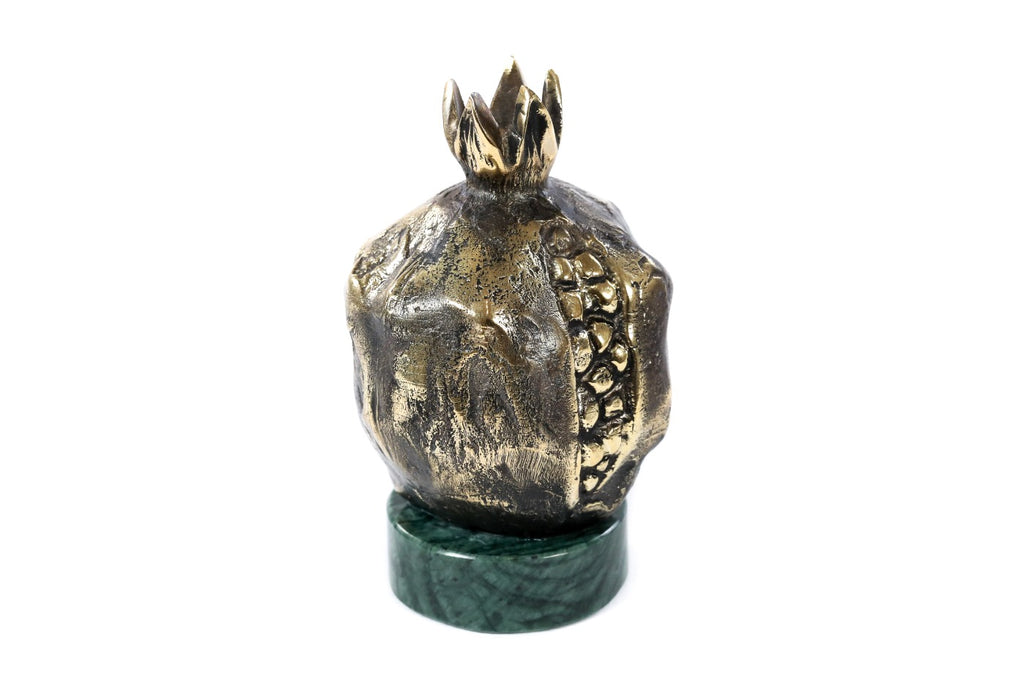 Handmade Bronze and Marble Pomegranate Sculpture - photo 2