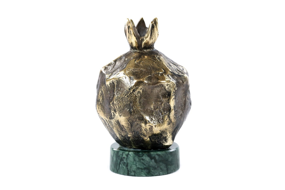 Handmade Bronze and Marble Pomegranate Sculpture - photo 5