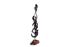 Hand-Carved Wooden Violin-girl Sculpture - photo 2