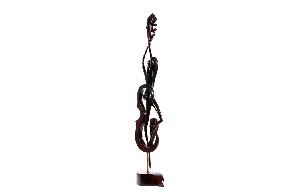 Hand-Carved Wooden Violin-girl Sculpture - photo 7